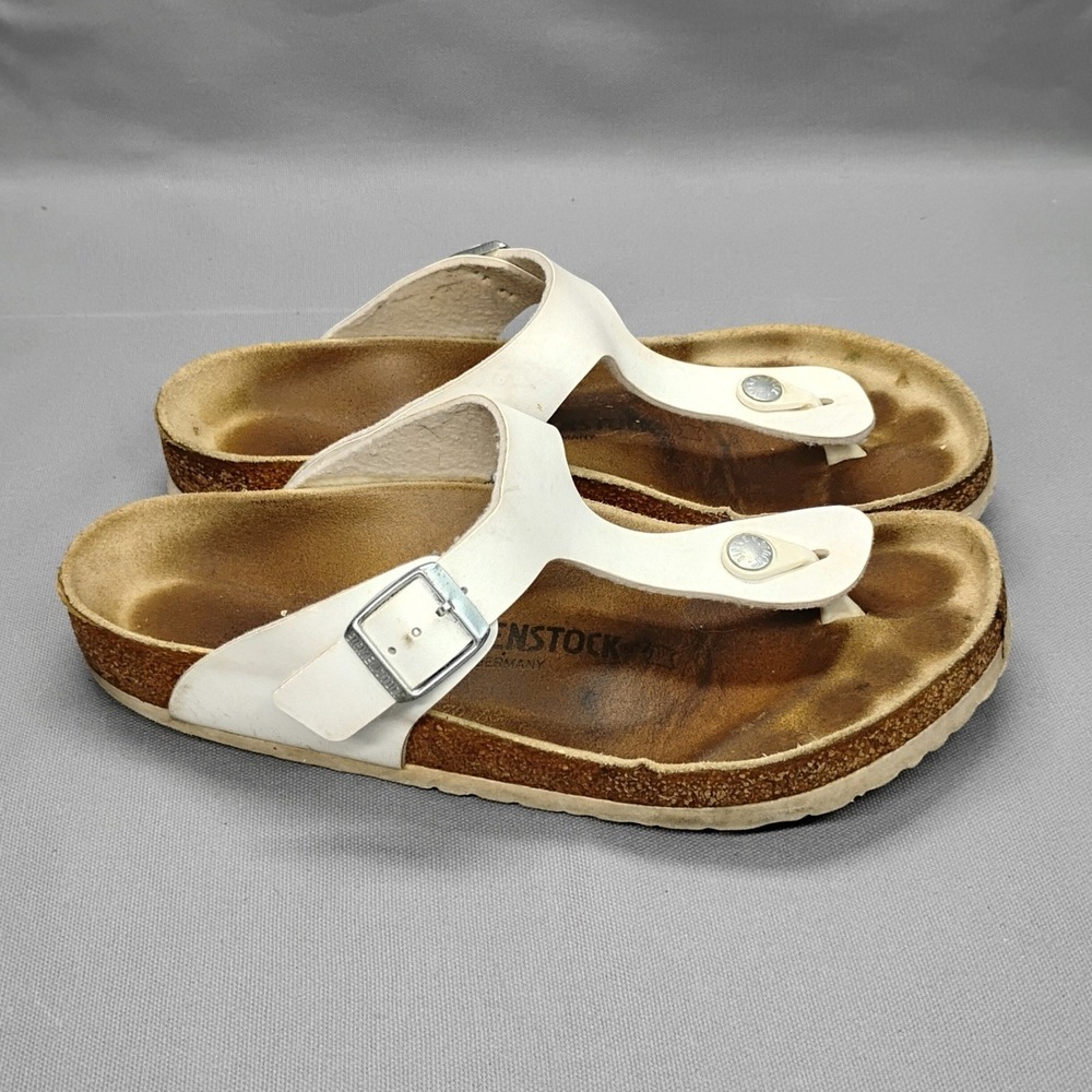 Birkenstock Gizeh White Birko-Flor Thong Sandals Womens Size 10 EU 41